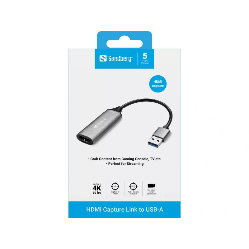Sandberg HDMI Capture Link naar USB-A