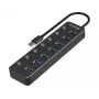 USB-hub Sandberg 7 poorten USB 3.0 zwart aluminium