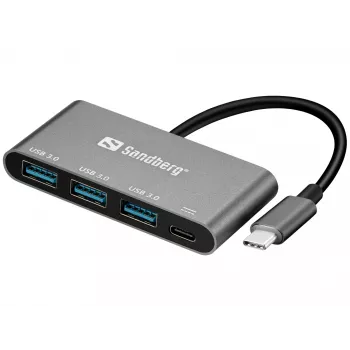USB-C naar 3xUSB 3.0 hub + PD Sandberg 136-03