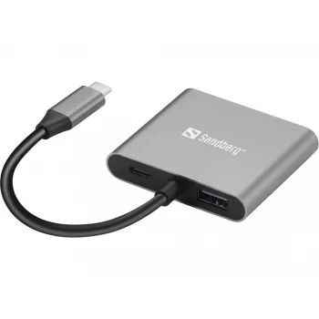 Sandberg USB-C dock 2xHDMI+USB+PD maximale resolutie 3840x2160