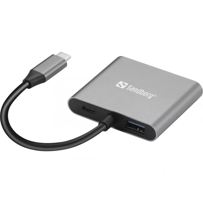 Sandberg USB-C dock 2xHDMI+USB+PD maximale resolutie 3840x2160
