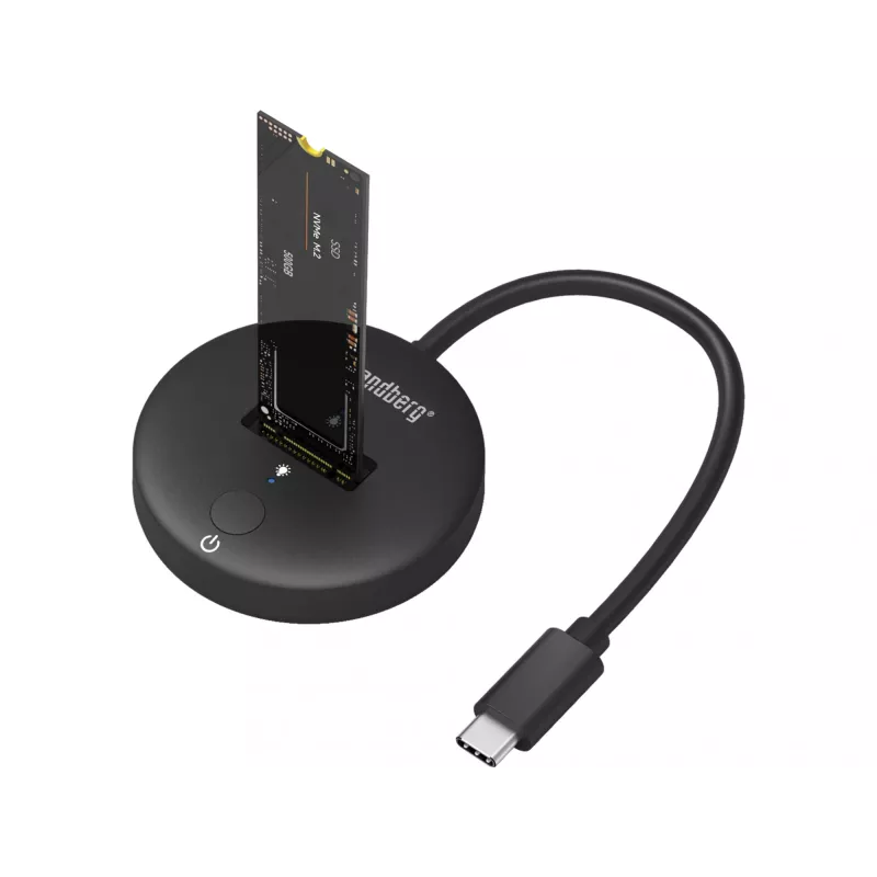 Sandberg USB 3.2 dock voor M.2+NVMe SSD 4 TB zwart
