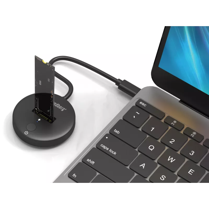 Sandberg USB 3.2 dock voor M.2+NVMe SSD 4 TB zwart