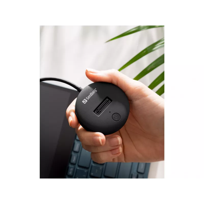 Sandberg USB 3.2 dock voor M.2+NVMe SSD 4 TB zwart