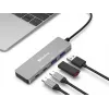 Sandberg USB-C naar 2xUSB-A + 2xUSB-C hub grijs aluminium