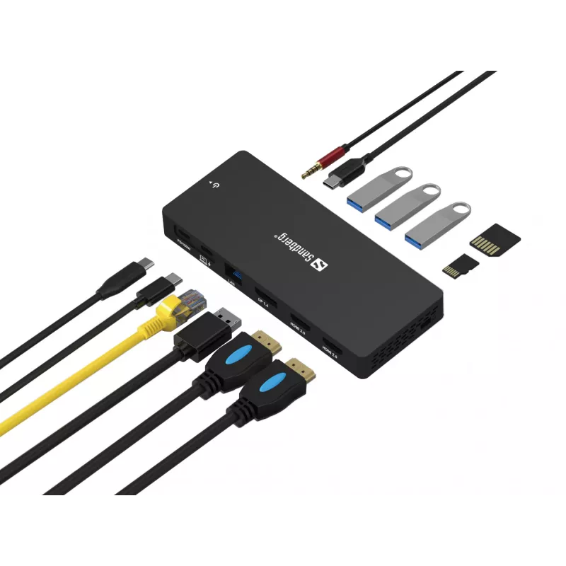 Sandberg USB-C 13in1 DockingStation Pro bedraad USB 3.2 Gen 1 Type-C