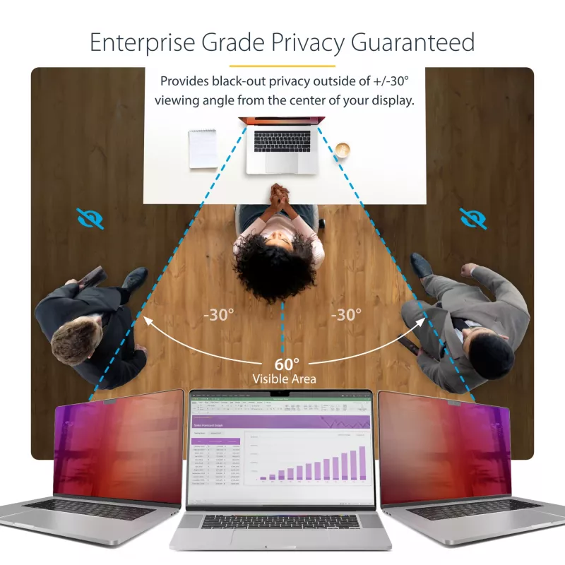 StarTech.com 14 inch MacBook Pro 21/23 kijkbeschermingsfolie, gouden filter met verbeterde privacy, computerschild, dubbelzijdige schermbescherming, +/- 30°
