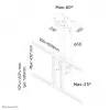 Neomounts PLASMA-C100 tv-plafondbeugel, 37–75 inch, volledig beweegbaar, in hoogte verstelbaar, kantelbaar, zilver