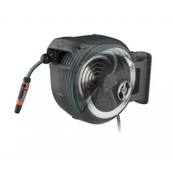 Wandgemonteerde slanghaspel Gardena RollUp Automatic zwart grijs