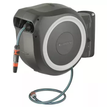 Wandgemonteerde slanghaspel Gardena RollUp Automatic zwart grijs