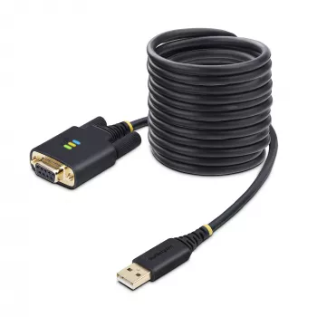 StarTech.com 10ft (3m) USB naar nullmodem seriële adapterkabel, verwisselbare DB9 schroeven/moeren, COM Retention, USB-A naar RS232, FTDI, ESD-bescherming niveau 4, Windows/macOS/ChromeOS/Linux - robuuste TPE-behuizing