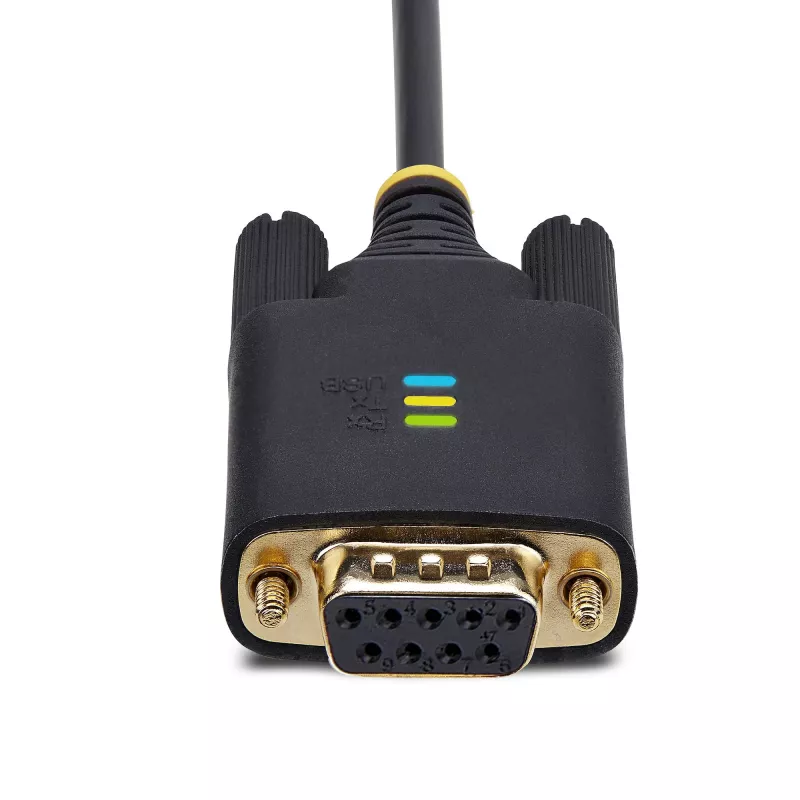 StarTech.com 10ft (3m) USB naar nullmodem seriële adapterkabel, verwisselbare DB9 schroeven/moeren, COM Retention, USB-A naar RS232, FTDI, ESD-bescherming niveau 4, Windows/macOS/ChromeOS/Linux - robuuste TPE-behuizing