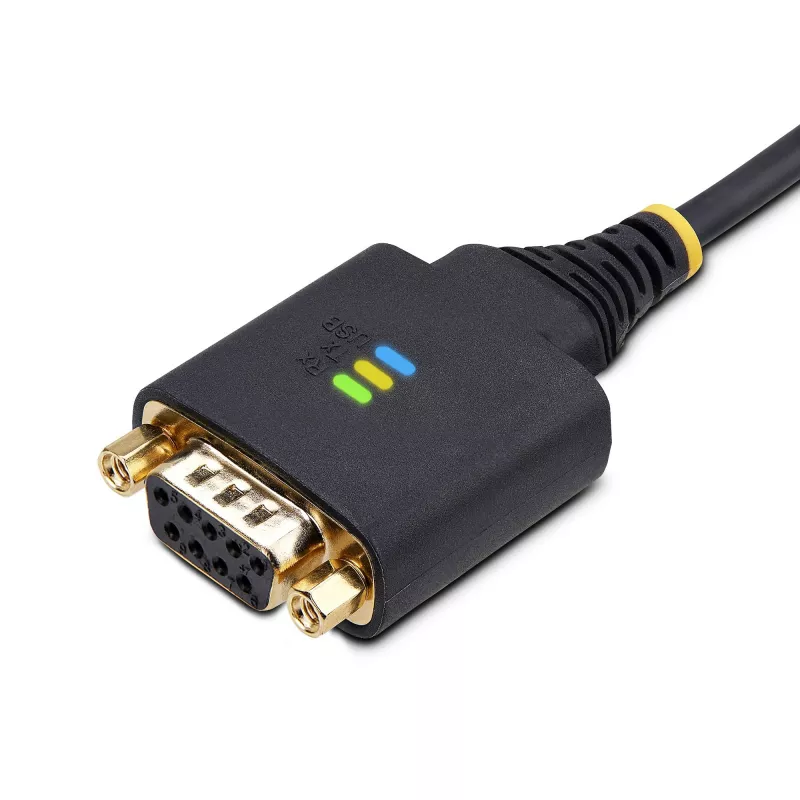 StarTech.com 10ft (3m) USB naar nullmodem seriële adapterkabel, verwisselbare DB9 schroeven/moeren, COM Retention, USB-A naar RS232, FTDI, ESD-bescherming niveau 4, Windows/macOS/ChromeOS/Linux - robuuste TPE-behuizing