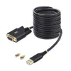 StarTech.com 10ft (3m) USB naar nullmodem seriële adapterkabel, verwisselbare DB9 schroeven/moeren, COM Retention, USB-A naar RS232, FTDI, ESD-bescherming niveau 4, Windows/macOS/ChromeOS/Linux - robuuste TPE-behuizing