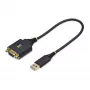 StarTech.com 30cm USB naar nullmodem seriële adapterkabel, COM-behoud, FTDI, USB-A naar DB9 RS232, verwisselbare DB9 moeren/schroeven, Windows/macOS/Linux