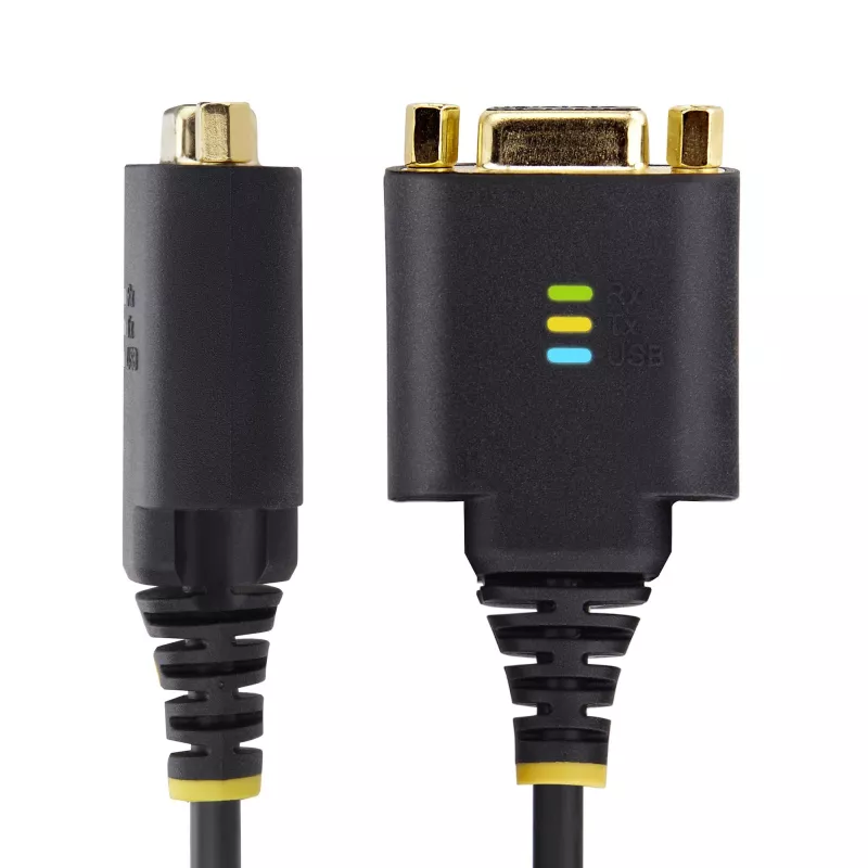 StarTech.com 30cm USB naar nullmodem seriële adapterkabel, COM-behoud, FTDI, USB-A naar DB9 RS232, verwisselbare DB9 moeren/schroeven, Windows/macOS/Linux