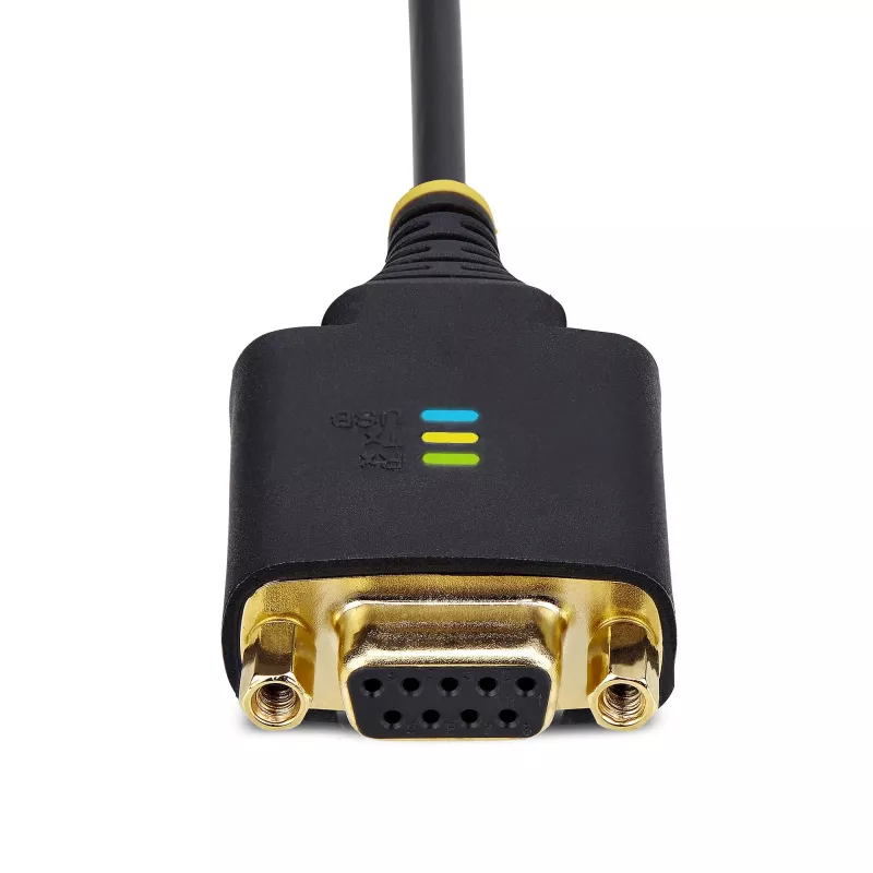 StarTech.com 30cm USB naar nullmodem seriële adapterkabel, COM-behoud, FTDI, USB-A naar DB9 RS232, verwisselbare DB9 moeren/schroeven, Windows/macOS/Linux