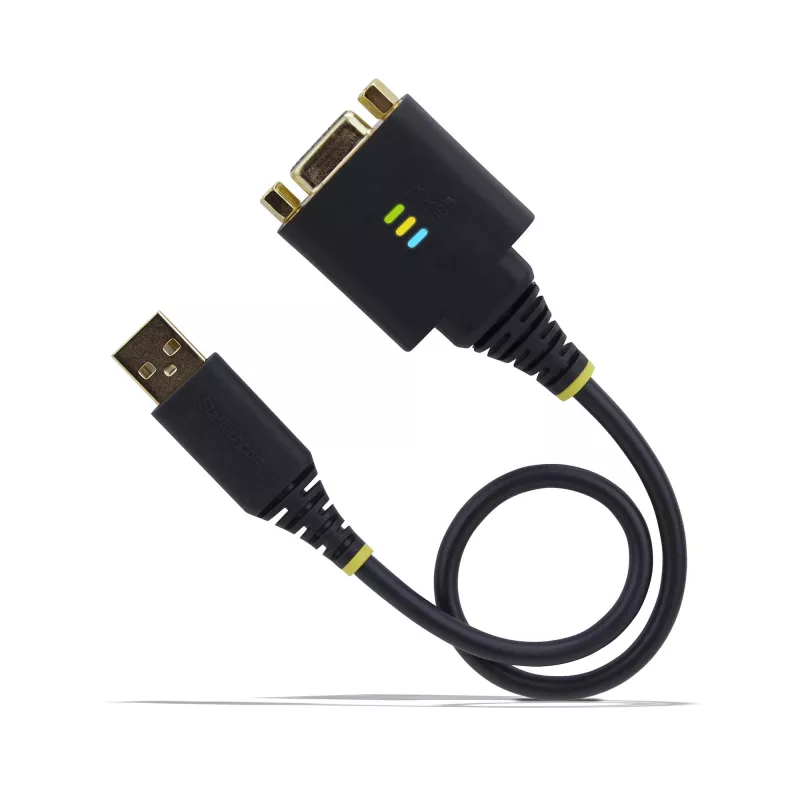 StarTech.com 30cm USB naar nullmodem seriële adapterkabel, COM-behoud, FTDI, USB-A naar DB9 RS232, verwisselbare DB9 moeren/schroeven, Windows/macOS/Linux