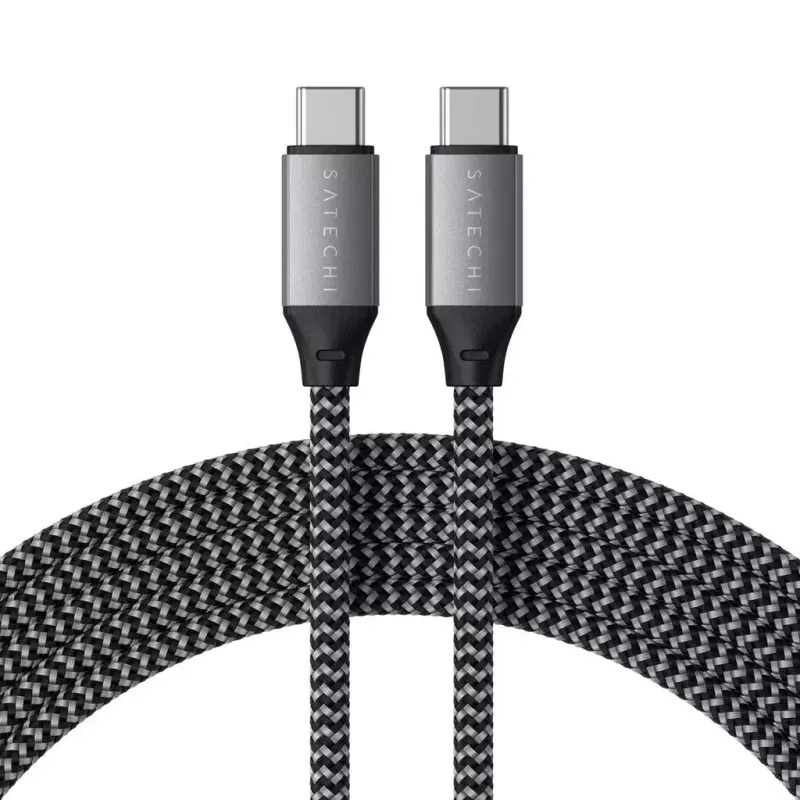 USB-C-naar-USB-C-kabel Satechi ST-TCC2MM — 2 m, zwart/grijs, 0,48 Gbit/s