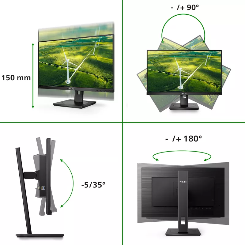 Philips 242B1G/00 Computermonitor 60,5 cm (23,8 inch) 1920 x 1080 Pixel Full HD LED zwart