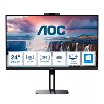 AOC V5 24V5CW/BK computermonitor 60,5 cm (23,8 inch) 1920 x 1080 Pixel Full HD LED zwart