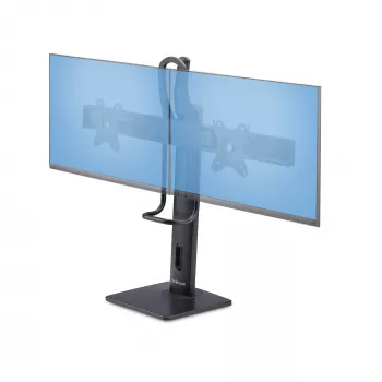 StarTech.com dwarsbalk dual-monitor-tafelstandaard voor twee 27-inch schermen, VESA-houder 75x75/100x100, gereedschapsloze hoogteverstelling, tot 6 kg per display