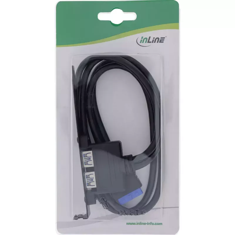 InLine slotbeugel 2x USB 3.0 A-bus / interne moederbordstekker 0,5 m