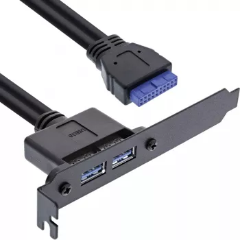 InLine slotbeugel 2x USB 3.0 A-bus / interne moederbordstekker 0,5 m