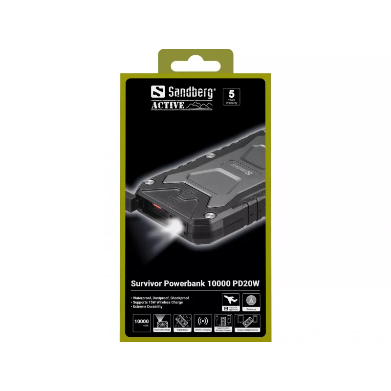 Draagbare powerbank Sandberg Survivor 10000 PD20W, 10000 mAh