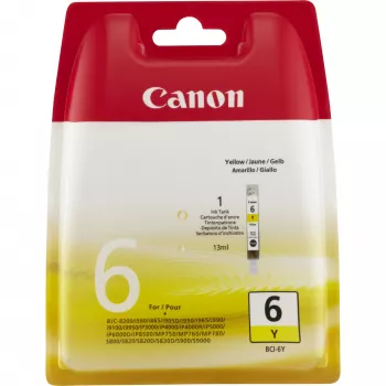 Canon BCI-6Y geel inktpatroon, geel, pigmentinkt, 1 st., 360 pagina's