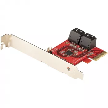 StarTech.com SATA PCIe-kaart - 4 poorts PCIe SATA-uitbreidingskaart - 6 Gbit/s - low-profile-beugel - gestapelde SATA-aansluitingen - ASM1164 non-RAID - PCI Express naar SATA-converter