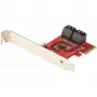 StarTech.com SATA PCIe-kaart - 4 poorts PCIe SATA-uitbreidingskaart - 6 Gbit/s - low-profile-beugel - gestapelde SATA-aansluitingen - ASM1164 non-RAID - PCI Express naar SATA-converter