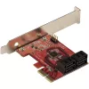 StarTech.com SATA PCIe-kaart - 4 poorts PCIe SATA-uitbreidingskaart - 6 Gbit/s - low-profile-beugel - gestapelde SATA-aansluitingen - ASM1164 non-RAID - PCI Express naar SATA-converter