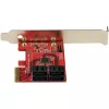 StarTech.com SATA PCIe-kaart - 4 poorts PCIe SATA-uitbreidingskaart - 6 Gbit/s - low-profile-beugel - gestapelde SATA-aansluitingen - ASM1164 non-RAID - PCI Express naar SATA-converter