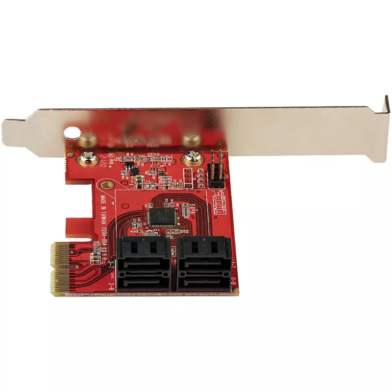 StarTech.com SATA PCIe-kaart - 4 poorts PCIe SATA-uitbreidingskaart - 6 Gbit/s - low-profile-beugel - gestapelde SATA-aansluitingen - ASM1164 non-RAID - PCI Express naar SATA-converter