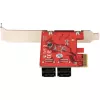 StarTech.com SATA PCIe-kaart - 4 poorts PCIe SATA-uitbreidingskaart - 6 Gbit/s - low-profile-beugel - gestapelde SATA-aansluitingen - ASM1164 non-RAID - PCI Express naar SATA-converter