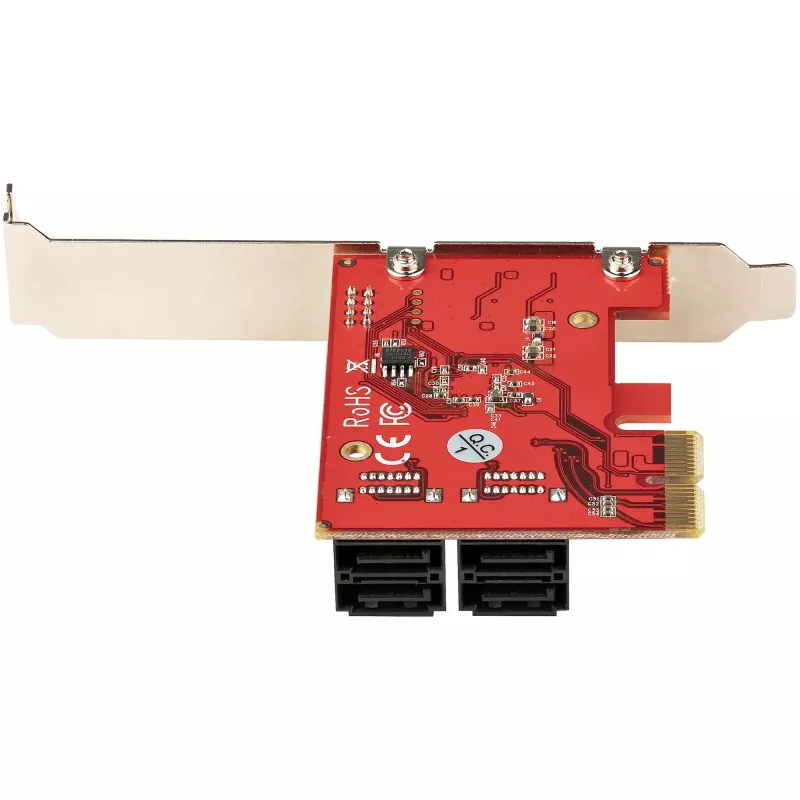 StarTech.com SATA PCIe-kaart - 4 poorts PCIe SATA-uitbreidingskaart - 6 Gbit/s - low-profile-beugel - gestapelde SATA-aansluitingen - ASM1164 non-RAID - PCI Express naar SATA-converter