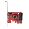 StarTech.com SATA PCIe-kaart - 4 poorts PCIe SATA-uitbreidingskaart - 6 Gbit/s - low-profile-beugel - gestapelde SATA-aansluitingen - ASM1164 non-RAID - PCI Express naar SATA-converter