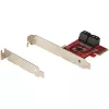 StarTech.com SATA PCIe-kaart - 4 poorts PCIe SATA-uitbreidingskaart - 6 Gbit/s - low-profile-beugel - gestapelde SATA-aansluitingen - ASM1164 non-RAID - PCI Express naar SATA-converter