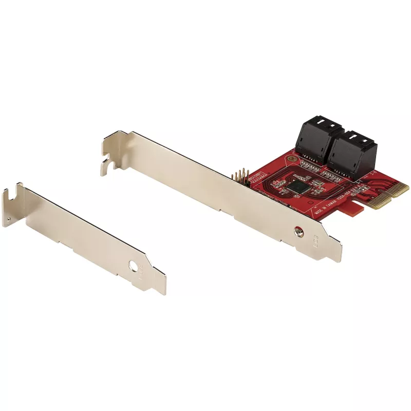 StarTech.com SATA PCIe-kaart - 4 poorts PCIe SATA-uitbreidingskaart - 6 Gbit/s - low-profile-beugel - gestapelde SATA-aansluitingen - ASM1164 non-RAID - PCI Express naar SATA-converter
