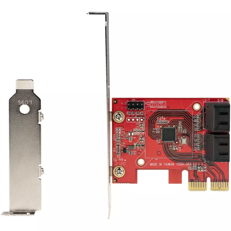 StarTech.com SATA PCIe-kaart - 4 poorts PCIe SATA-uitbreidingskaart - 6 Gbit/s - low-profile-beugel - gestapelde SATA-aansluitingen - ASM1164 non-RAID - PCI Express naar SATA-converter