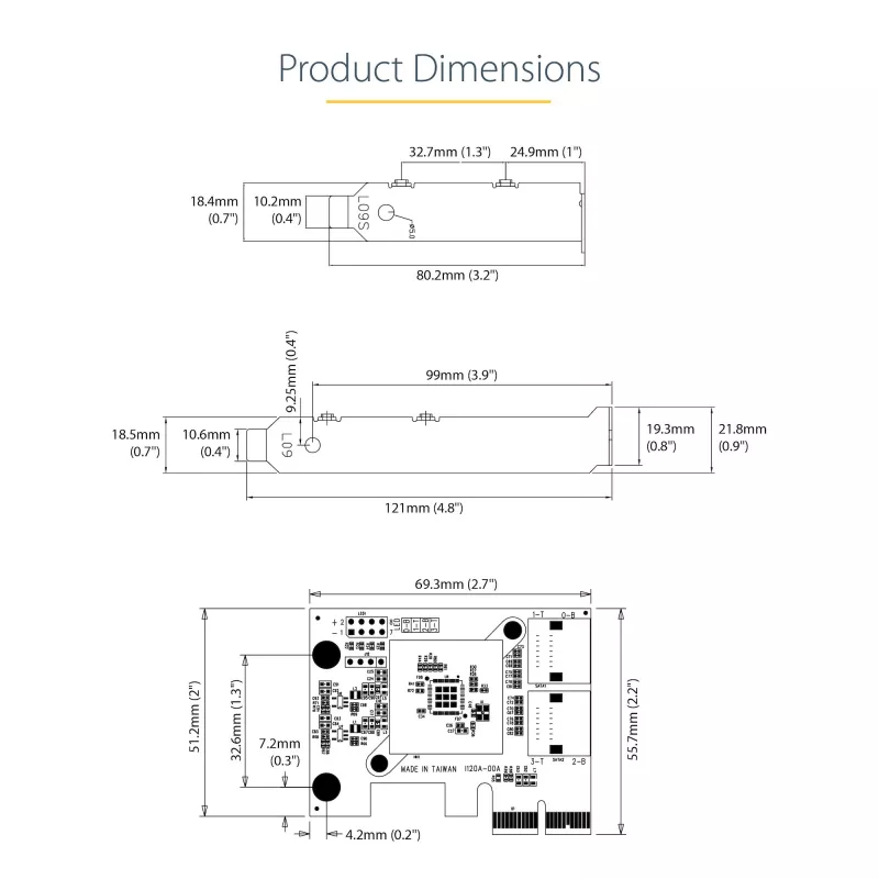 StarTech.com SATA PCIe-kaart - 4 poorts PCIe SATA-uitbreidingskaart - 6 Gbit/s - low-profile-beugel - gestapelde SATA-aansluitingen - ASM1164 non-RAID - PCI Express naar SATA-converter