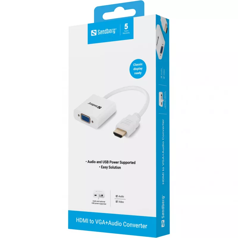 HDMI-naar-VGA+audio-converter Sandberg 508-77