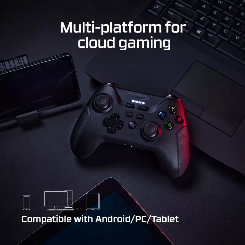 HyperX Clutch – draadloze gaming-controller (zwart) – mobiele apparaten/pc