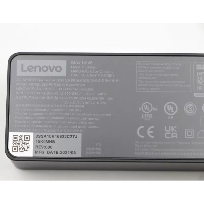 Lenovo 5A10W86255 voeding binnen 65 W zwart