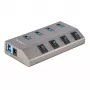 StarTech.com 4-poorts self-powered USB-C-hub met individuele aan/uit-schakelaars, USB 3.0 5Gbps-uitbreidingshub met voeding, desktop/laptop USB-C-naar-USB-A-hub, USB Type-C-hub met BC 1.2
