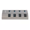 StarTech.com 4-poorts self-powered USB-C-hub met individuele aan/uit-schakelaars, USB 3.0 5Gbps-uitbreidingshub met voeding, desktop/laptop USB-C-naar-USB-A-hub, USB Type-C-hub met BC 1.2