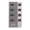 StarTech.com 4-poorts self-powered USB-C-hub met individuele aan/uit-schakelaars, USB 3.0 5Gbps-uitbreidingshub met voeding, desktop/laptop USB-C-naar-USB-A-hub, USB Type-C-hub met BC 1.2