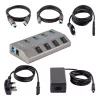 StarTech.com 4-poorts self-powered USB-C-hub met individuele aan/uit-schakelaars, USB 3.0 5Gbps-uitbreidingshub met voeding, desktop/laptop USB-C-naar-USB-A-hub, USB Type-C-hub met BC 1.2
