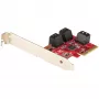 StarTech.com SATA PCIe-kaart – 6-poorts PCIe SATA-uitbreidingskaart – 6 Gbit/s – Low/Full Profile – gestapelde SATA-aansluitingen – ASM1166 non-RAID – PCI Express naar SATA-converter